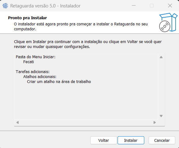 Pasta de instalação