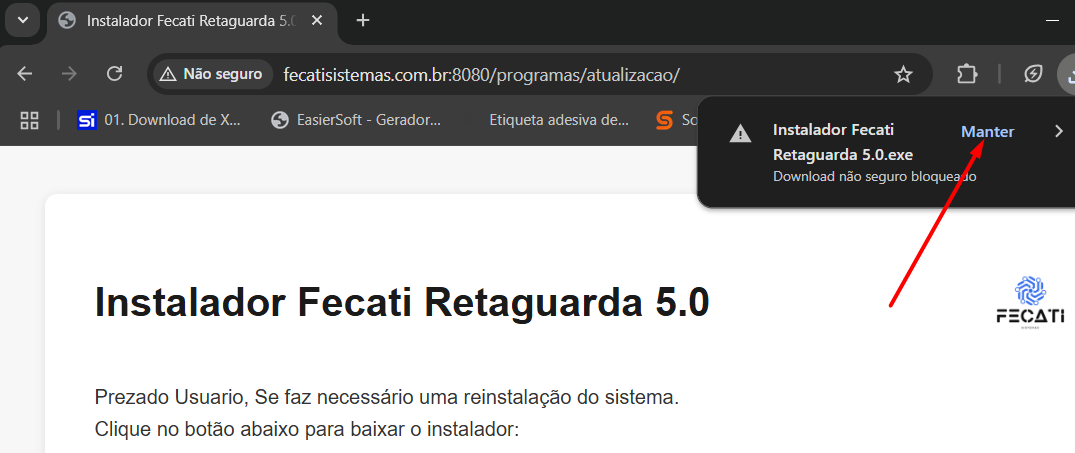 Botão de download